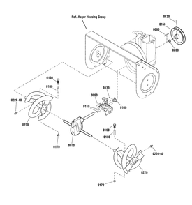 Auger Drive Group Diagram and Parts List for 1696082 2011 Briggs and Stratton Snow Blower